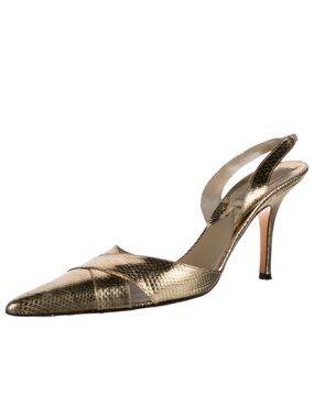 Michael Kors Metallic Gold Pointed-Toe Slingback Heels